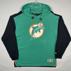 Vintage Miami Dolphins Tshirt Hoodie Mens L NFL Football Color Block Mirage NWT